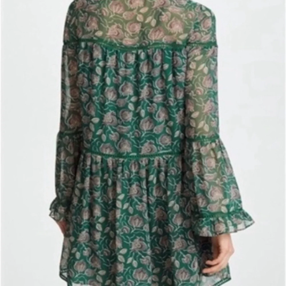 Rebecca Minkoff Florence dress in green paisley print polyester size M. Vintage! - Picture 4 of 16